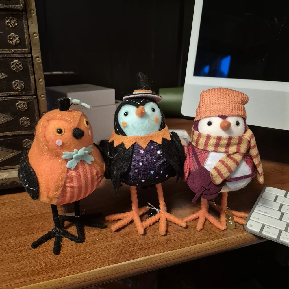 Target Festive Plush Bird Holiday Fall Trio - Orange, Black, and Multicolor